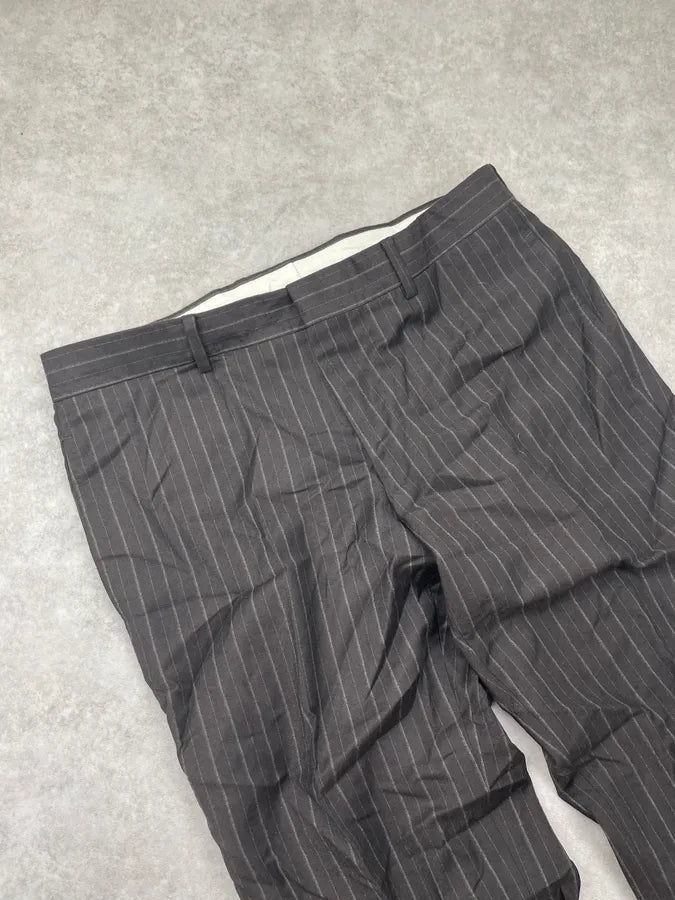 Hermès Wool Dark Grey Pinstripe Suit Pants jFNKapv 6