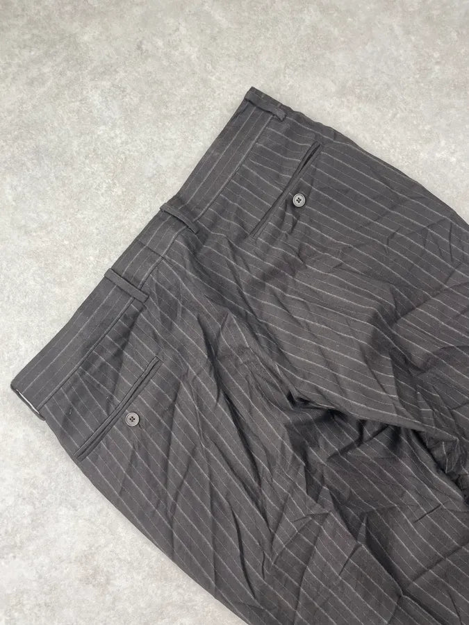 Hermès Wool Dark Grey Pinstripe Suit Pants jFNKapv 8