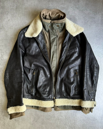 FW2005 Dolce & Gabbana Heavy Shearling Army Combat Jacket (L) - 1