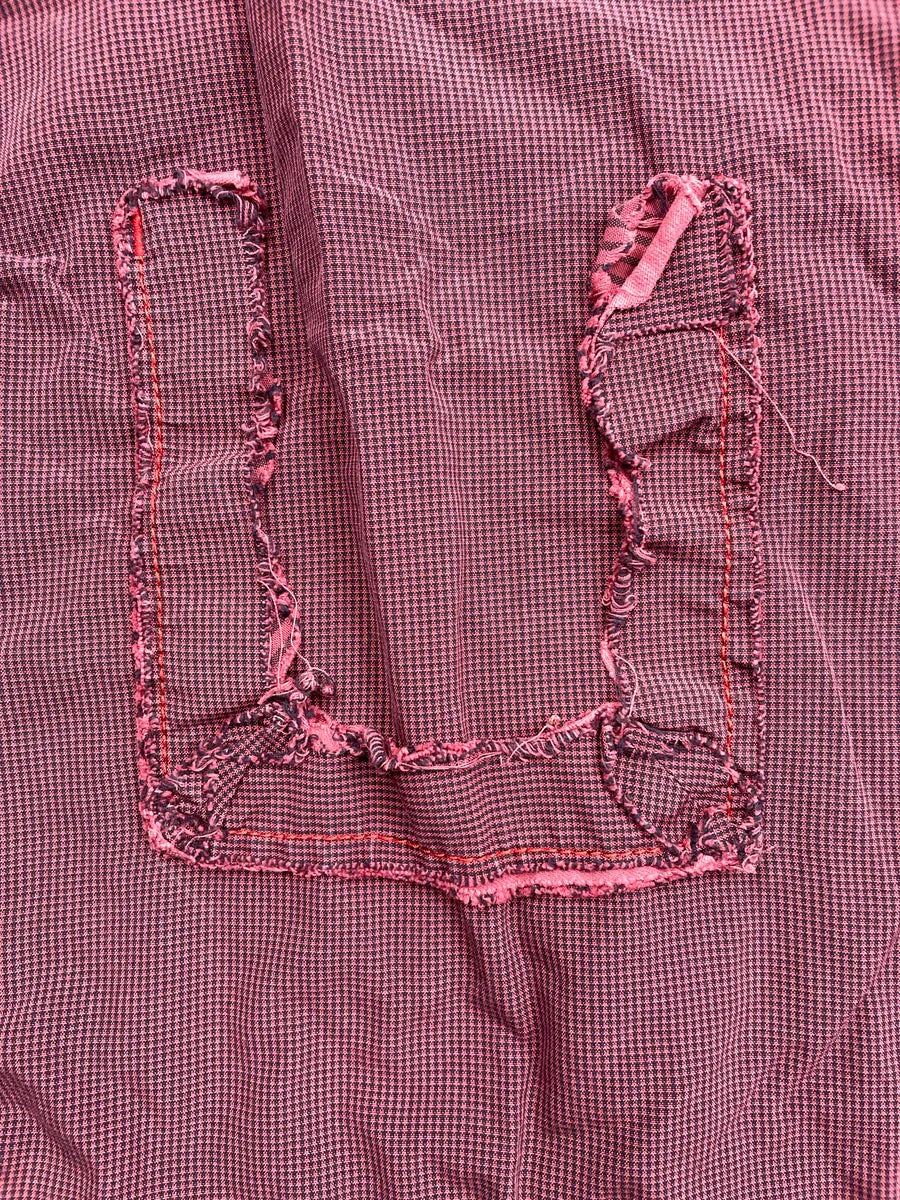 1990s Marithé + François Girbaud Burgundy Ruffled Collar Contrast Piping Light Jacket hgvsjgAg 7