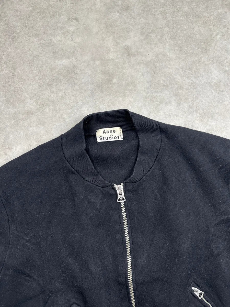 SS2014 Acne Studios Olympia Black Zip-Up Bomber Jacket hiQkTGvP 5