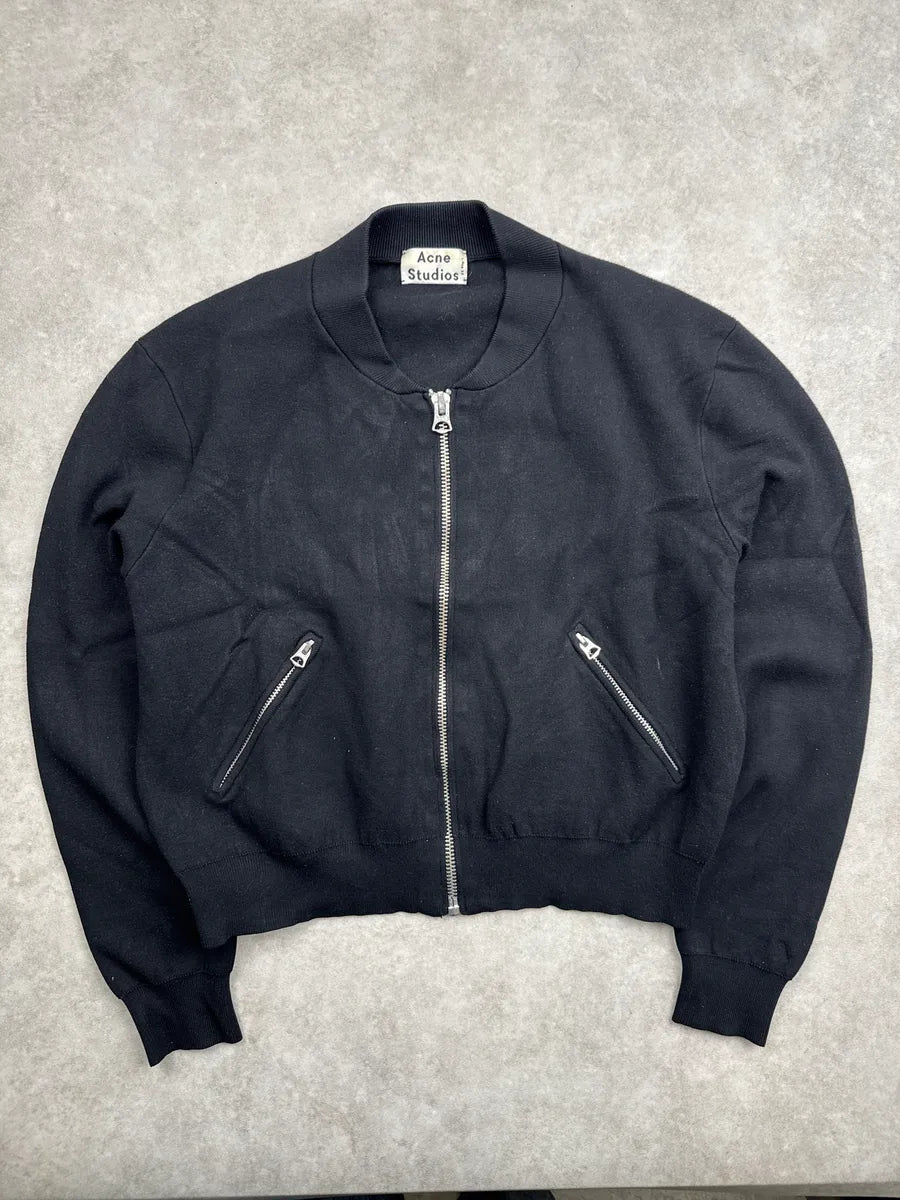SS2014 Acne Studios Olympia Black Zip-Up Bomber Jacket hiQkTGvP 0