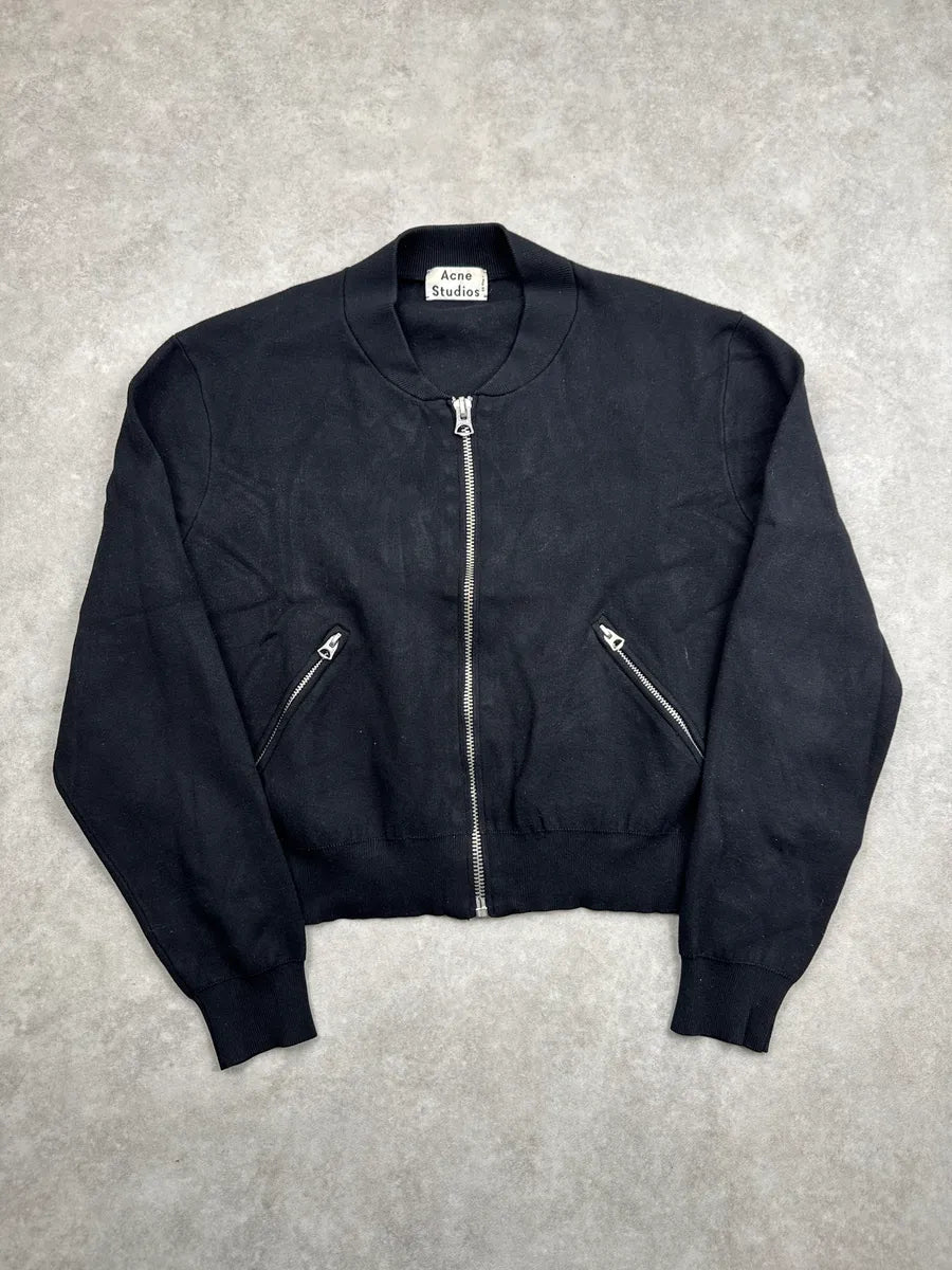 SS2014 Acne Studios Olympia Black Zip-Up Bomber Jacket hiQkTGvP 3