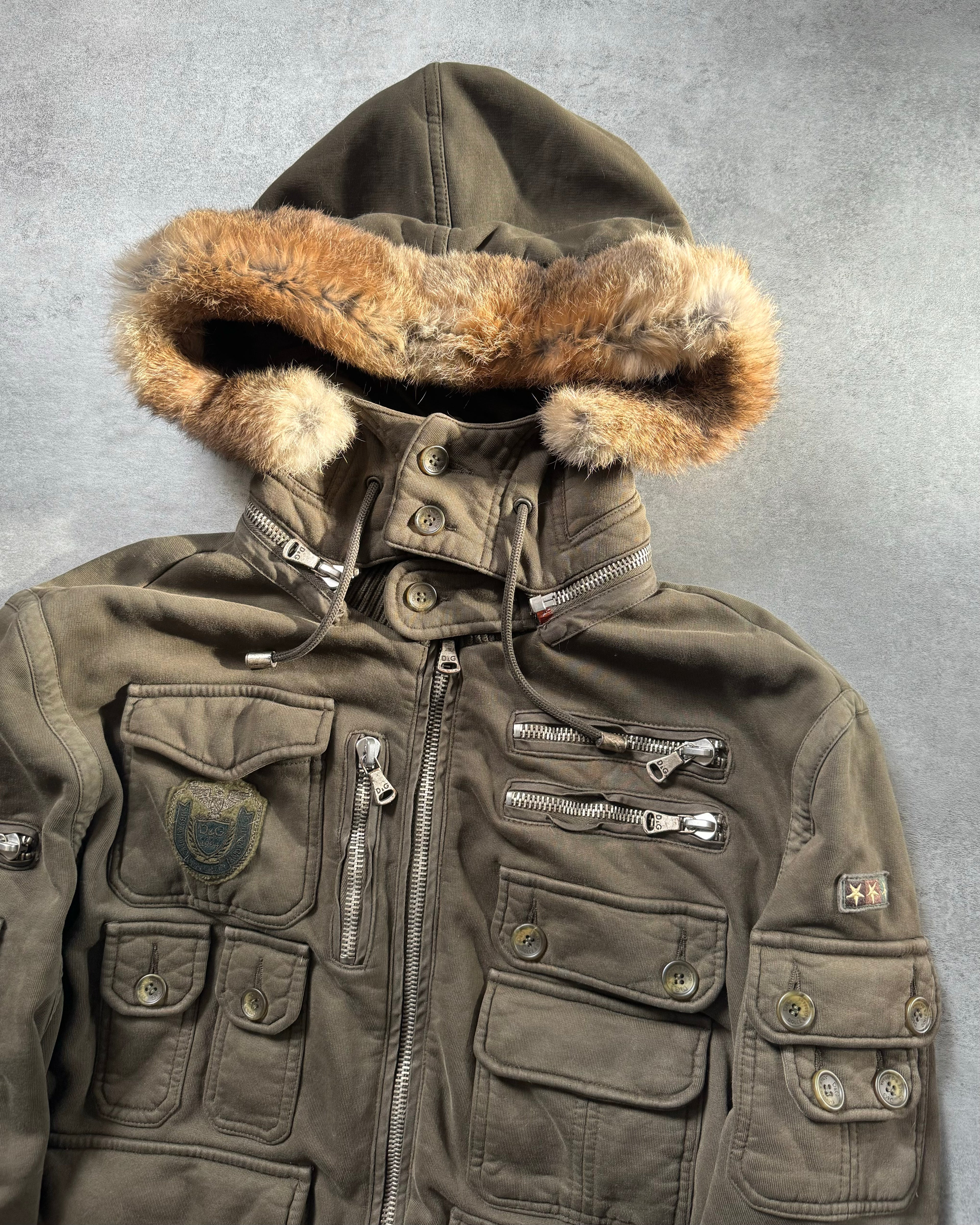 AW2003 Dolce & Gabbana Security Multi Pockets Utility Brown Zip-up (XL) - 10