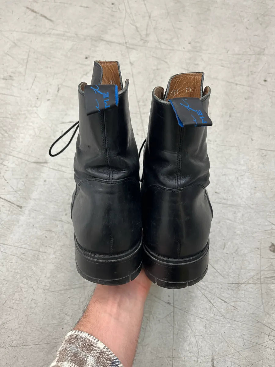 Cesare Paciotti Daggeer Black Leather Combat Boots hjRhadop 4