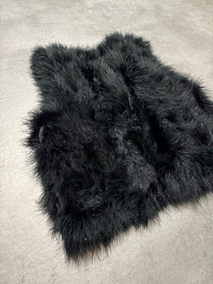 SS2014 Emporio Armani Black Ostrich Feathers Fur Vest (XS) - 4