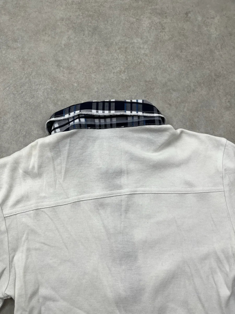 SS2011 Dolce & Gabbana White Checked Collar Embroidery Polo hltkhiOd 6