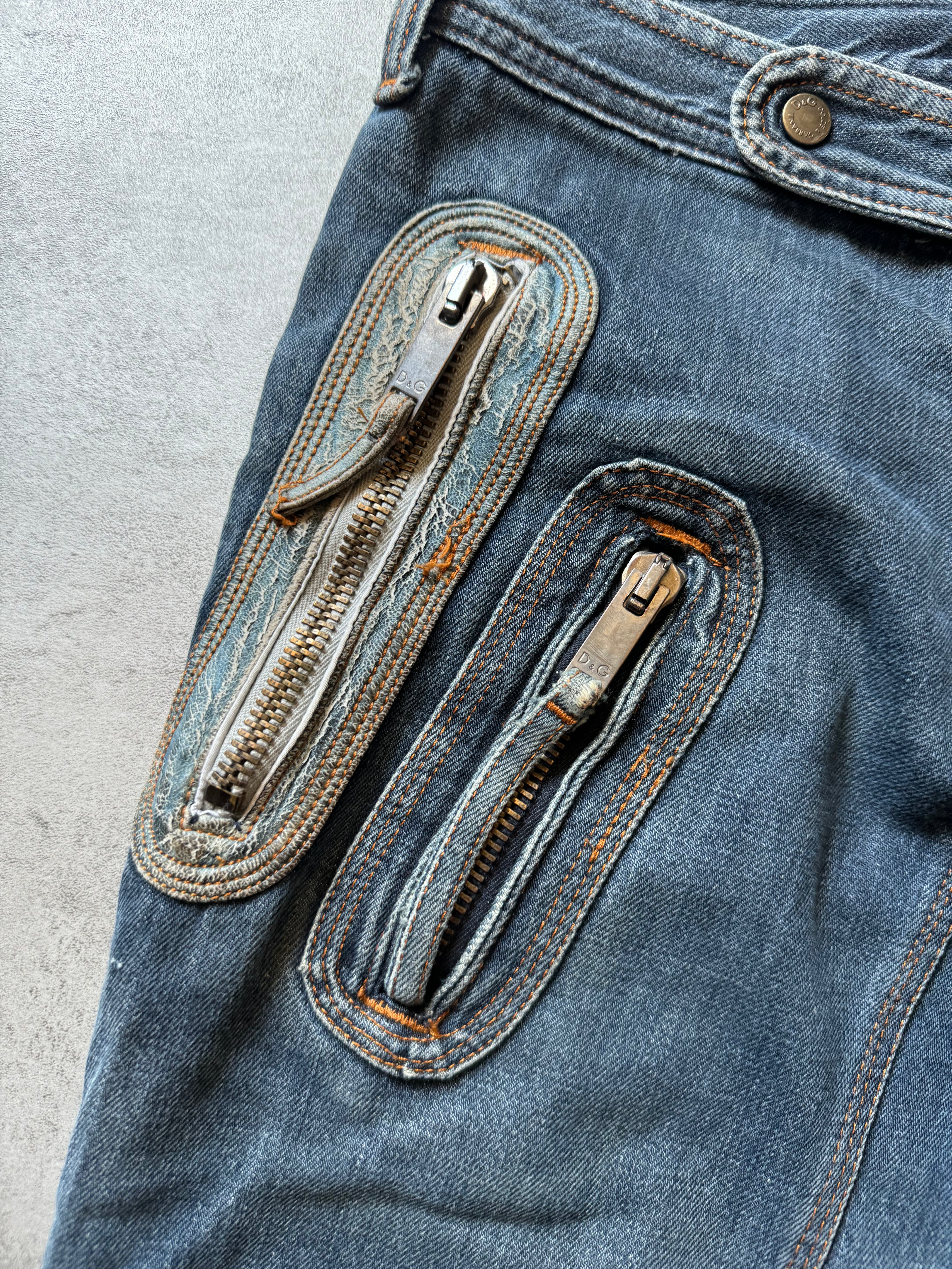 AW2004 Dolce & Gabbana Astro Denim Biker Pants  (M) - 7