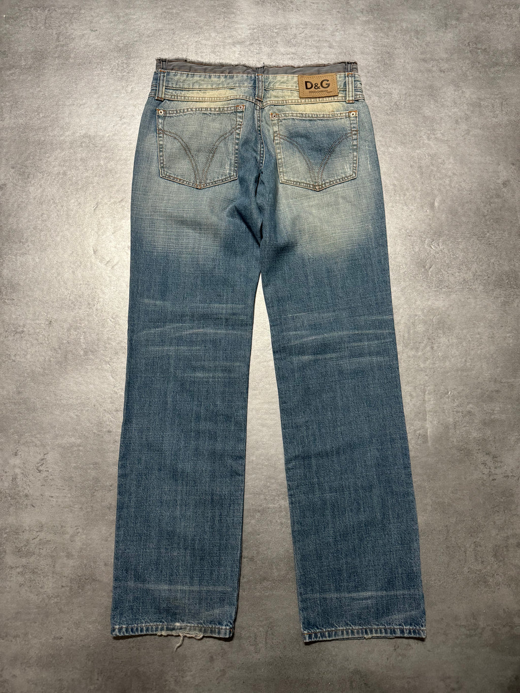 SS2005 Dolce & Gabbana Faded Double-Waisted Denim Jeans (M) - 2
