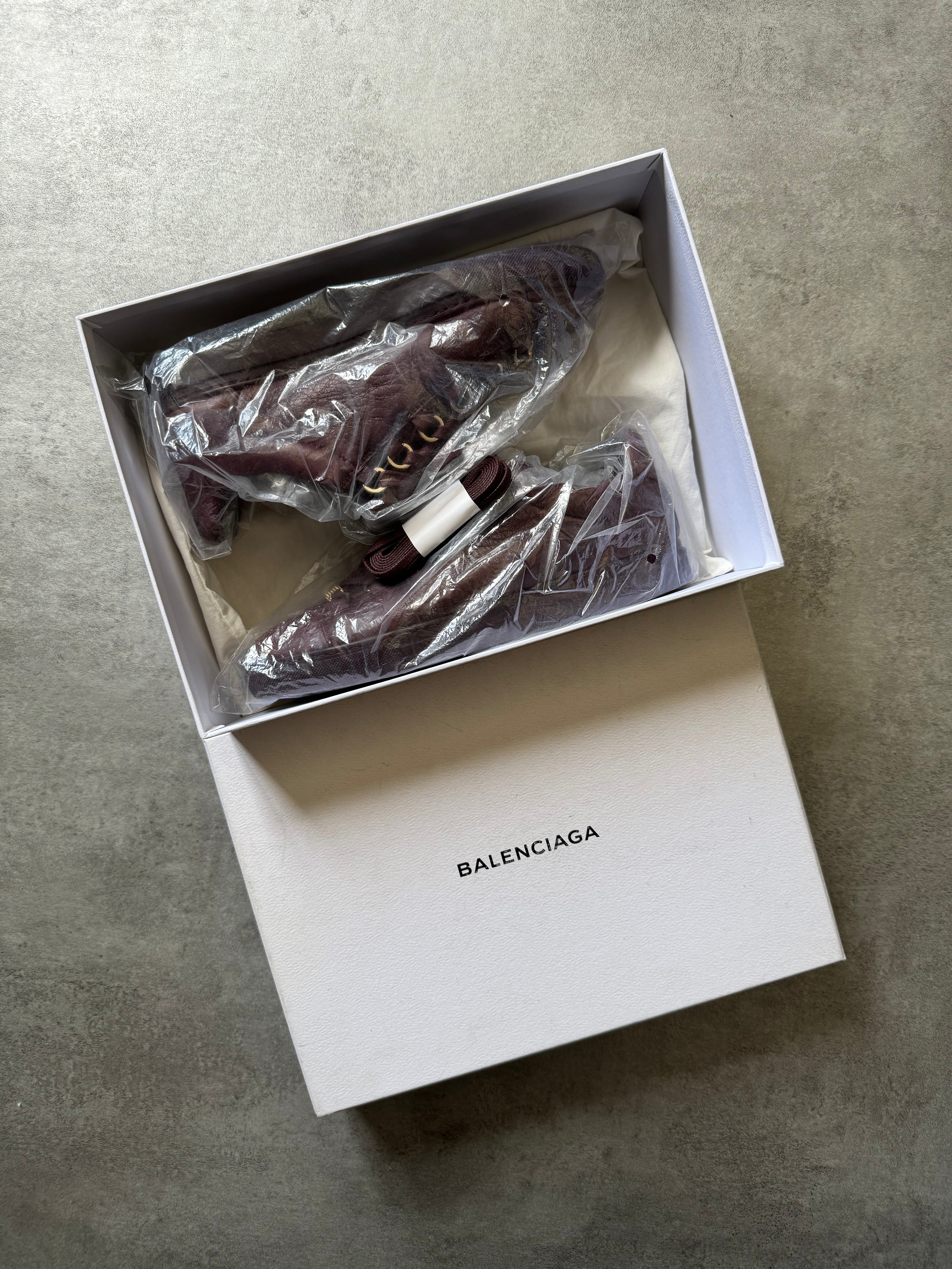 Balenciaga Arena Low Bordeaux Leather Shoes  (39) - 10