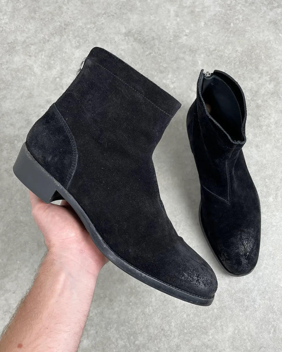 Hugo Boss Black Suede Leather Boots ZurPKuo 0