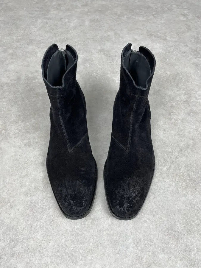 Hugo Boss Black Suede Leather Boots ZurPKuo 1