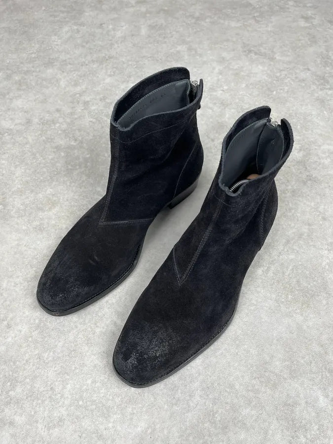 Hugo Boss Black Suede Leather Boots ZurPKuo 3