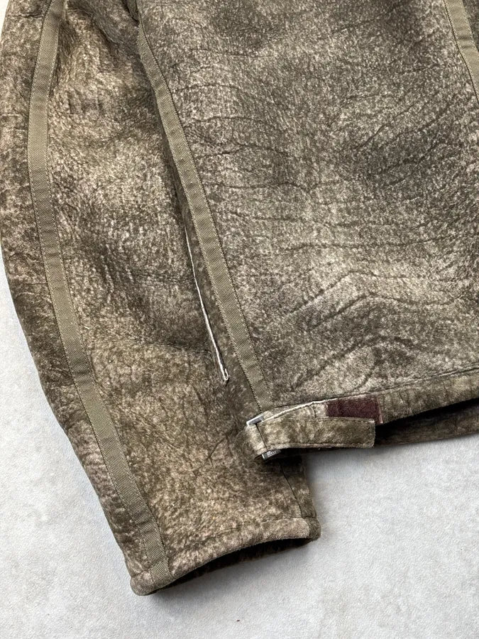 Hugo Boss Taupe Wool Blend Leather Pocket Bomber Jacket zTAEtLX 8