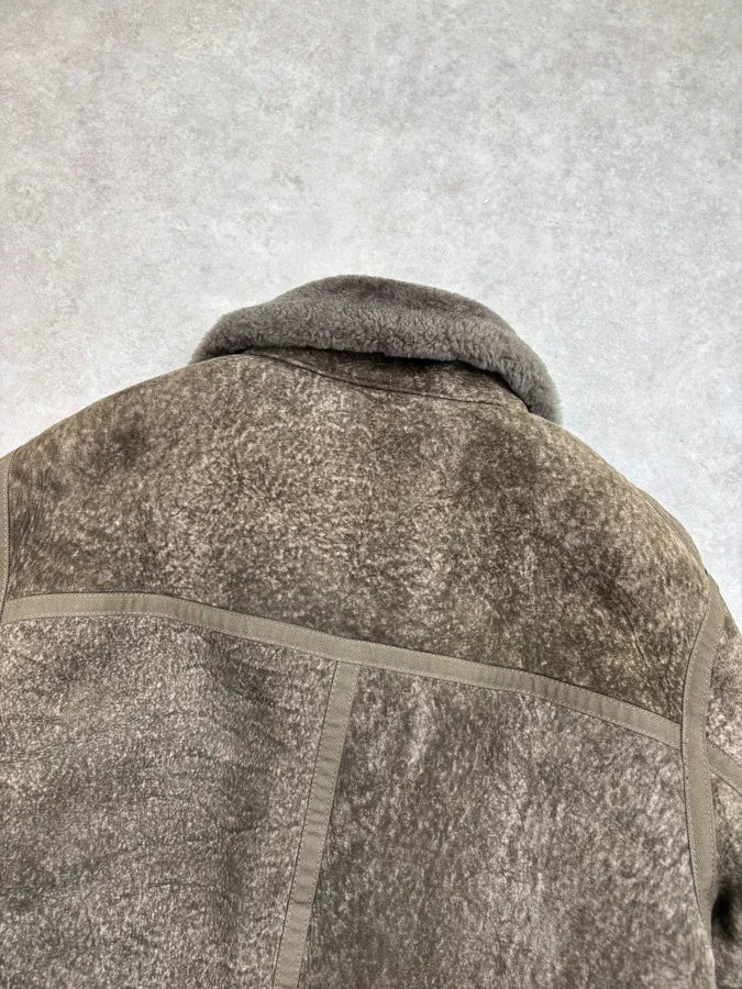Hugo Boss Taupe Wool Blend Leather Pocket Bomber Jacket zTAEtLX 5