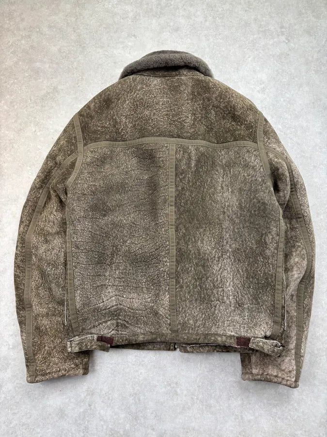 Hugo Boss Taupe Wool Blend Leather Pocket Bomber Jacket zTAEtLX 4