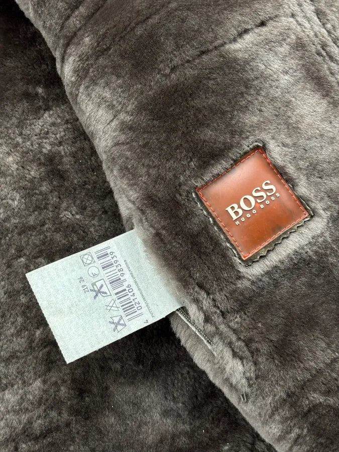 Hugo Boss Taupe Wool Blend Leather Pocket Bomber Jacket zTAEtLX 9