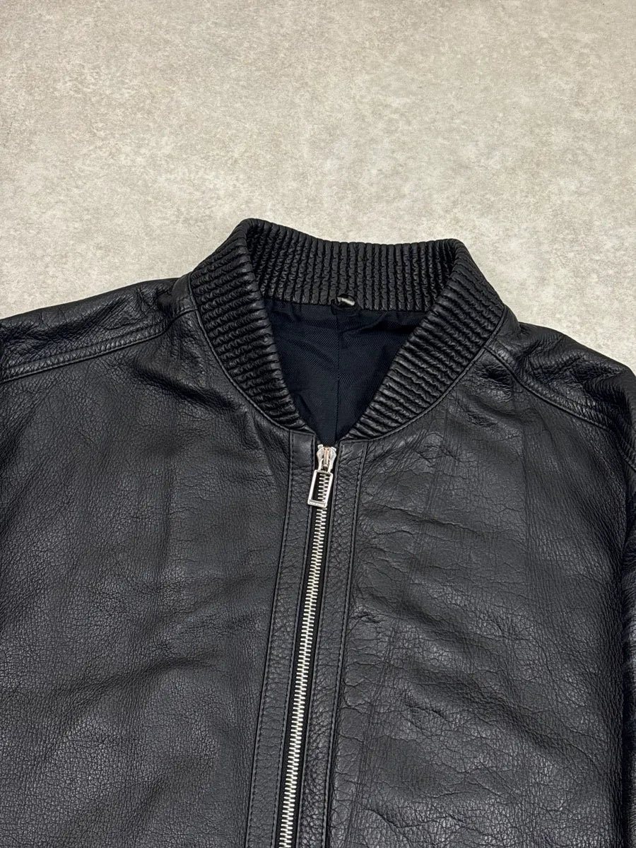 2010s Dior Black Leather Zip-Up Bomber Jacket by Kris Van Assche hwnQAIyK 6