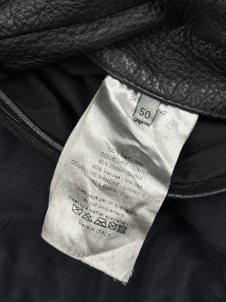 2010s Dior Black Leather Zip-Up Bomber Jacket by Kris Van Assche hwnQAIyK 10