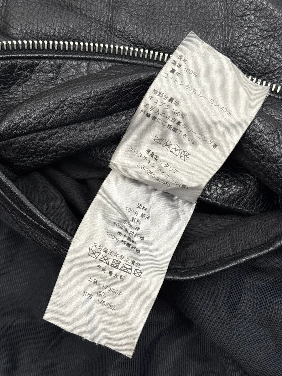2010s Dior Black Leather Zip-Up Bomber Jacket by Kris Van Assche hwnQAIyK 11