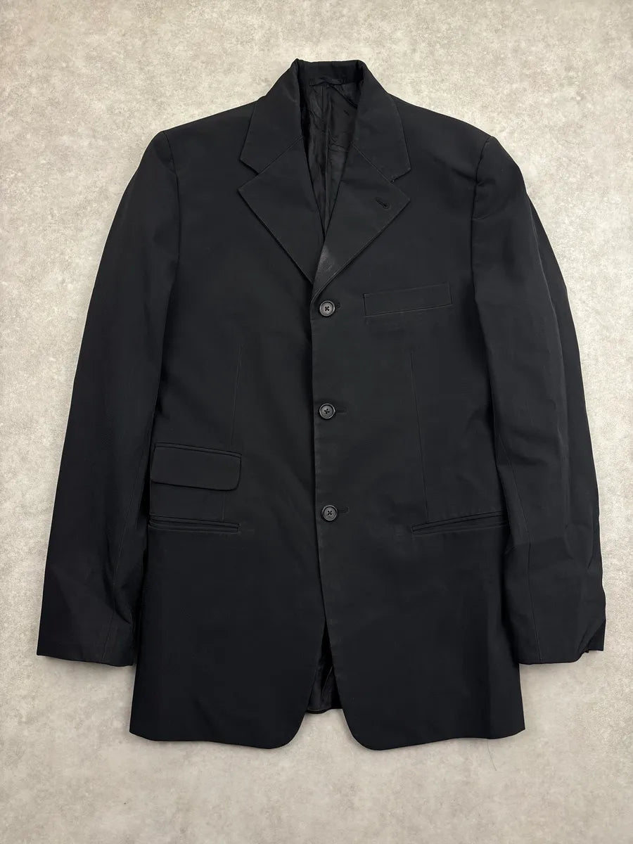 AW1996 Prada Black Three-Button Tailored Blazer hxDXcxhm 0