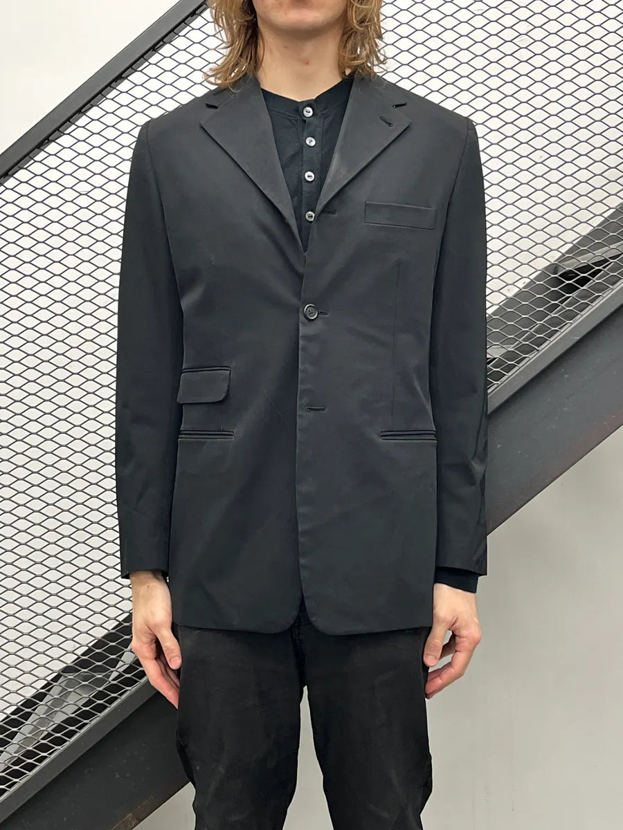 AW1996 Prada Black Three-Button Tailored Blazer hxDXcxhm 1
