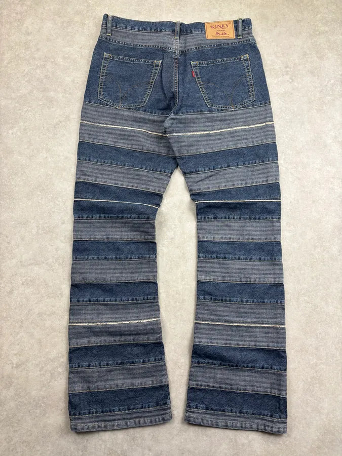 Hysteric Glamour Blue Denim Patchwork Denim Jeans ZSBjHpK 5