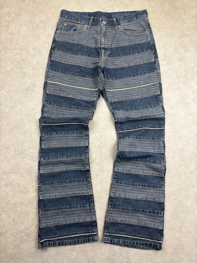 Hysteric Glamour Blue Denim Patchwork Denim Jeans ZSBjHpK 3