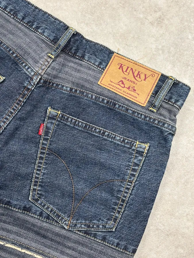 Hysteric Glamour Blue Denim Patchwork Denim Jeans ZSBjHpK 7