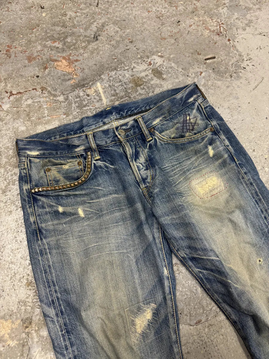 Hysteric Glamour Japanese Blue Studded Denim Jeans Zzjaswy 10