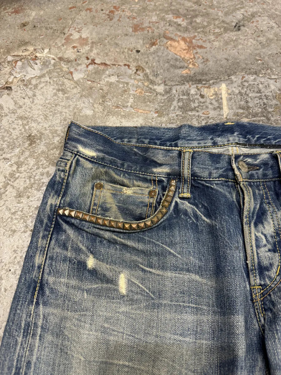 Hysteric Glamour Japanese Blue Studded Denim Jeans Zzjaswy 9