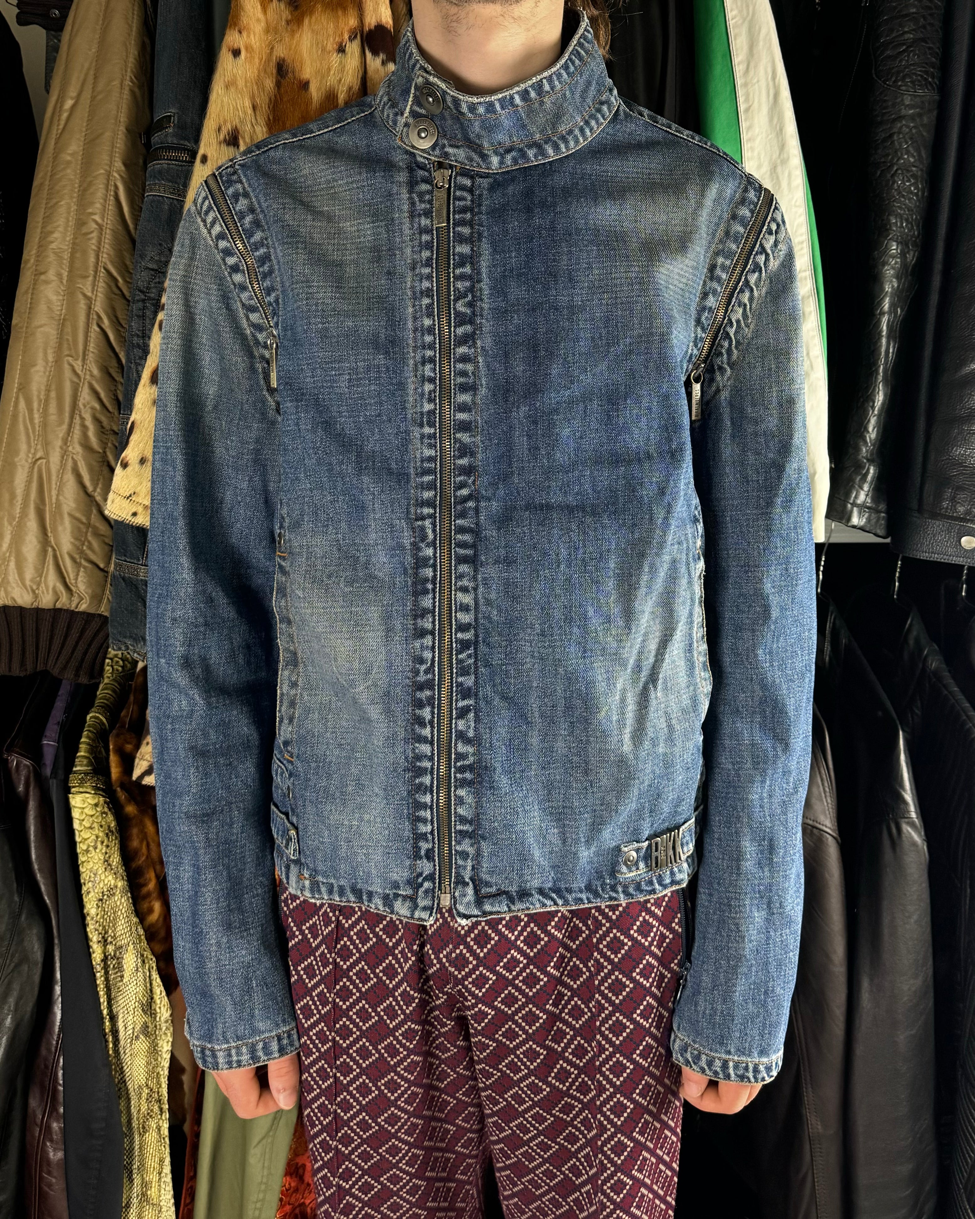 AW2005 Dirk Bikkembergs Asymmetrical Denim Jacket with Detachable Arms  (L) - 3