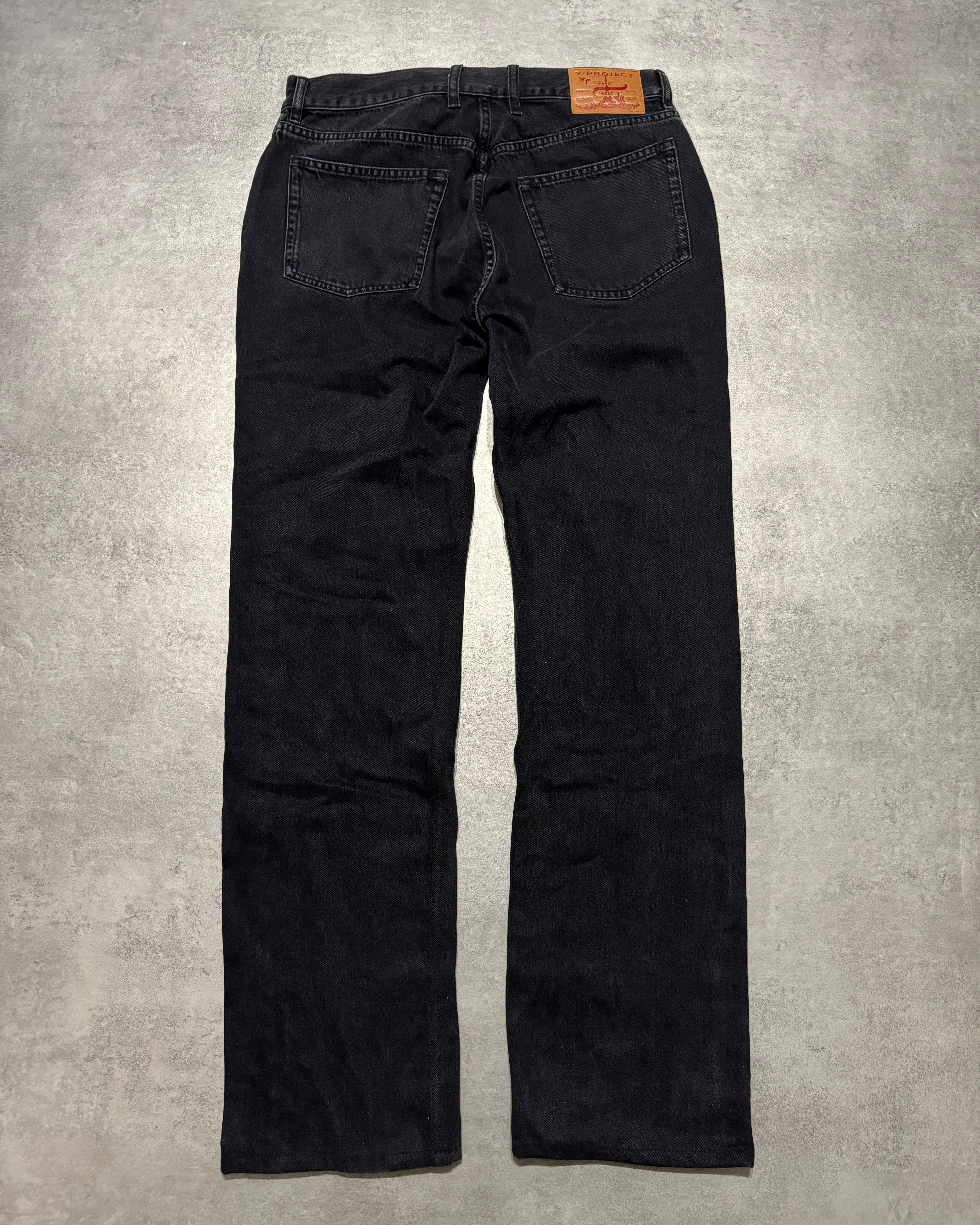 SS2025 Y/Project Snap Evergreen Black Denim Jeans (L) - 3