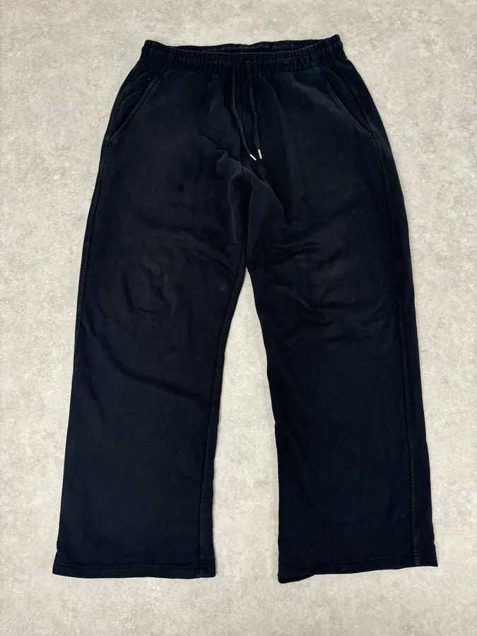 Dries Van Noten Black Minimal Straight Wide-Leg Sweatpants VsEMttW 3