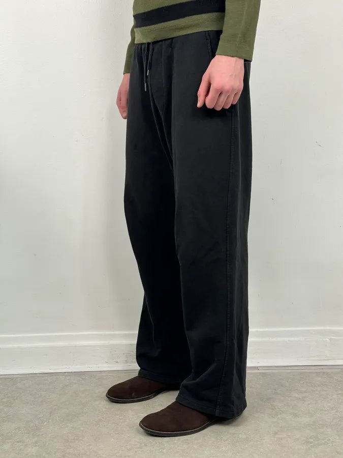 Dries Van Noten Black Minimal Straight Wide-Leg Sweatpants VsEMttW 2