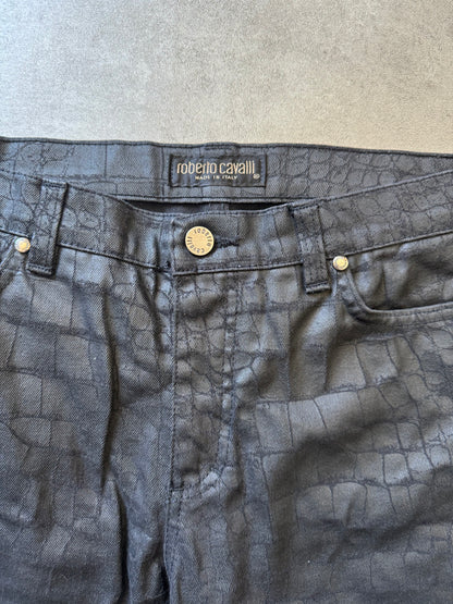 2000s Roberto Cavalli Crocodile Skin Effect Obscure Pants (M) - 8