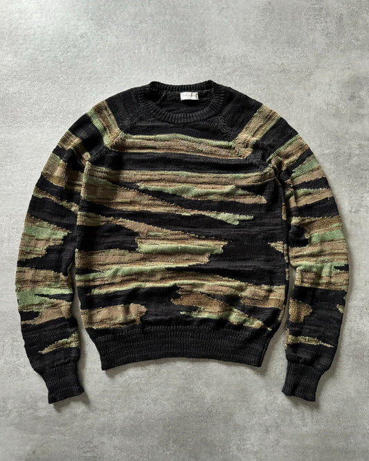 SS2017 Dries Van Noten Janitor Intarsia Knit Sweater Black (S) - 1
