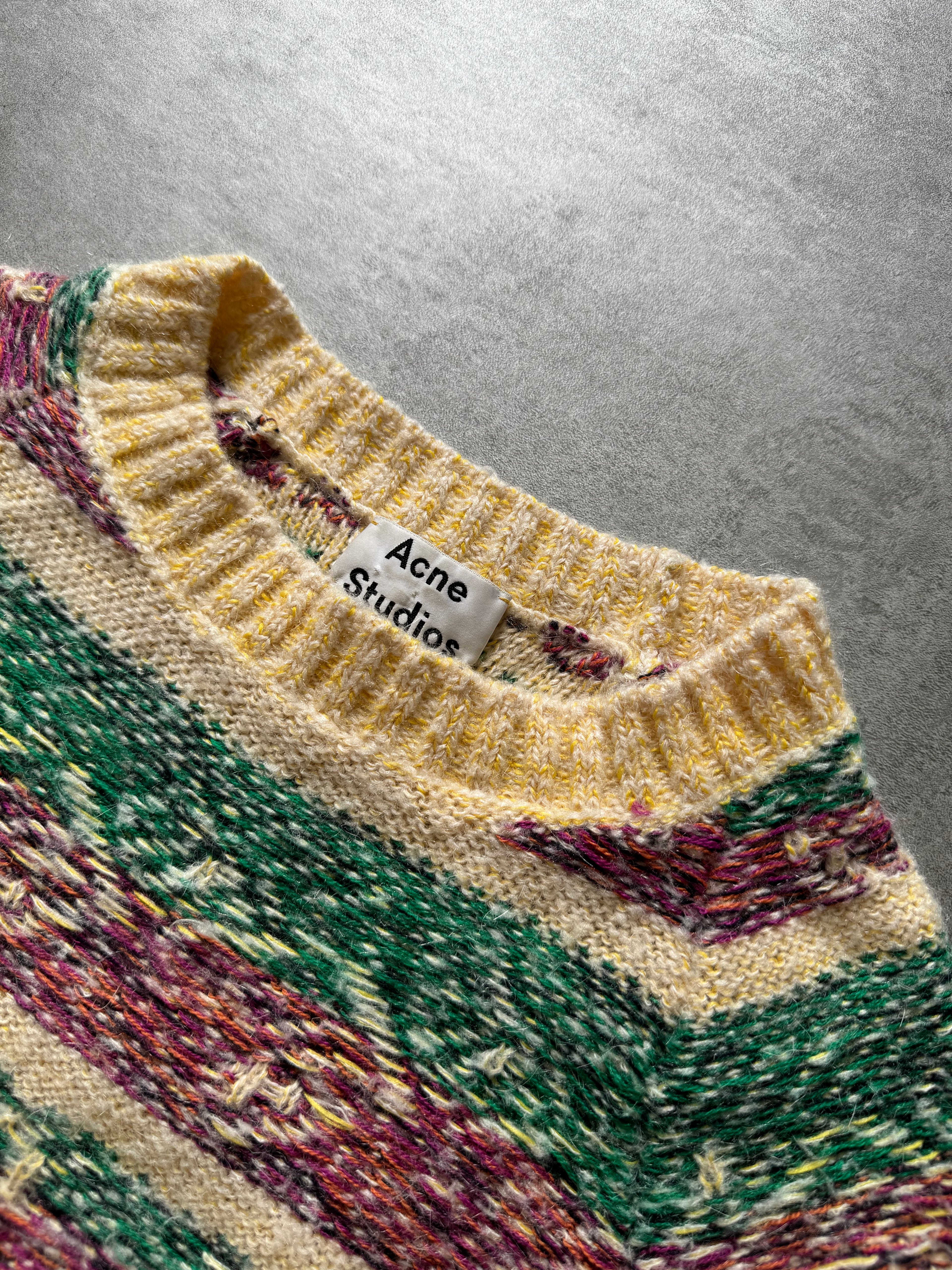 FW2019 Acne Studios Striped Intarsia Knit Tern Jacquard Sweater (L) - 6