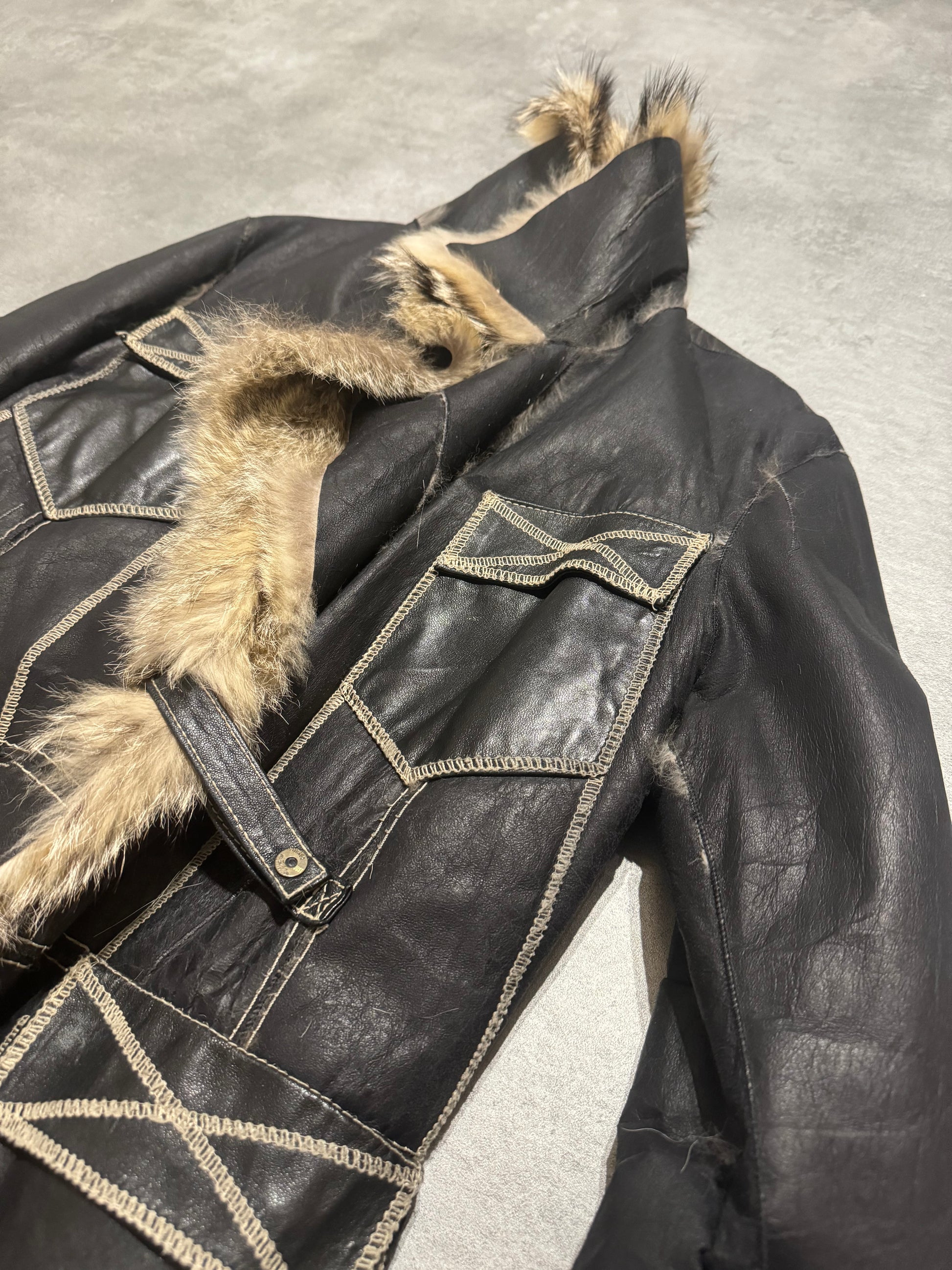 2000s Cavalli Reversible Fox Fur Premium Leather Jacket (S) - 9