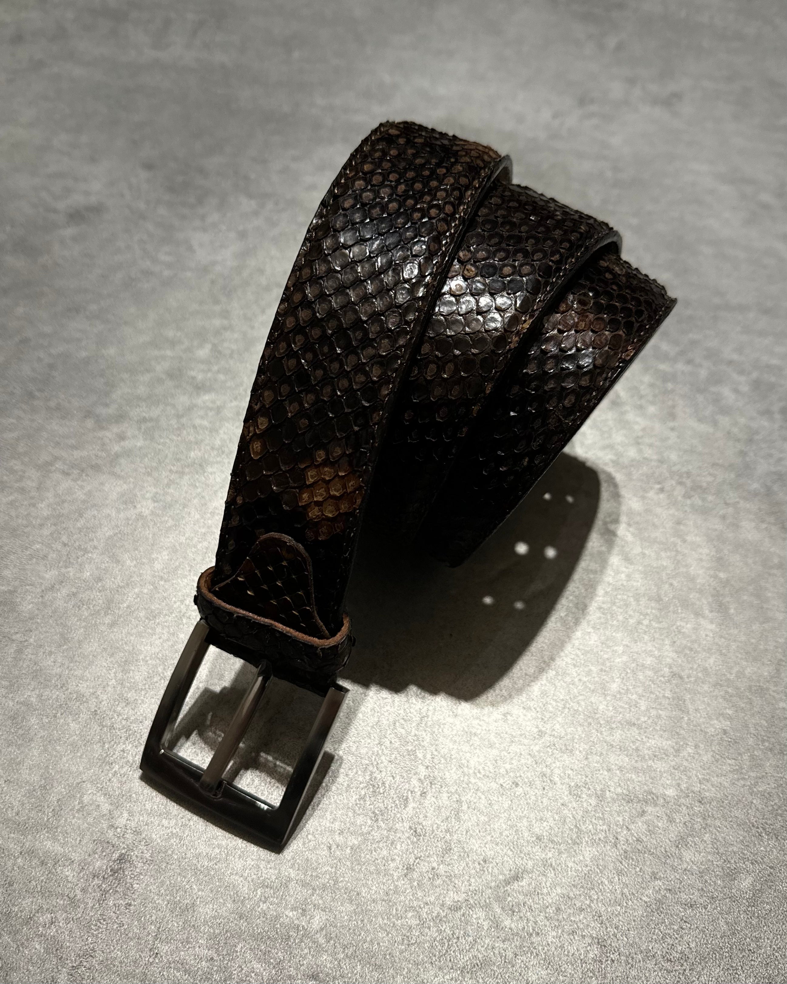 Artisanal Italian Bronze Python Leather Milanese Belt (OS) - 1