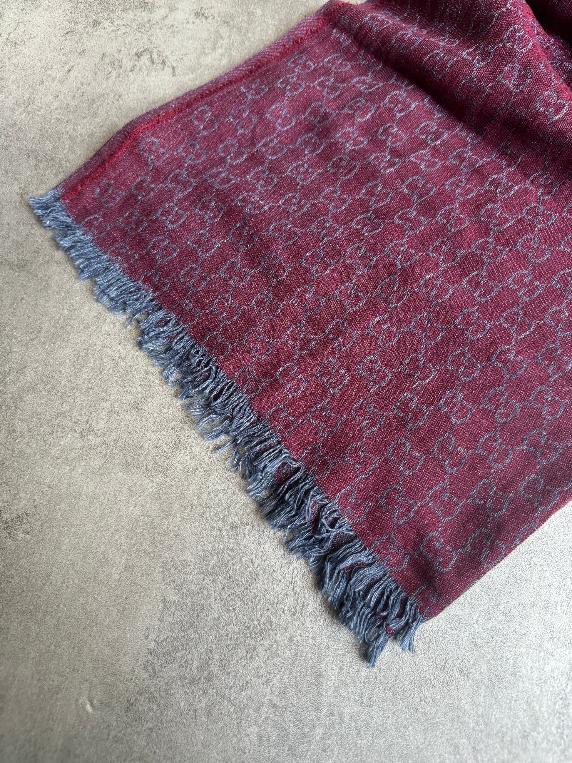 SS2017 Gucci Bordeaux Monogram Scarf (OS) - 6