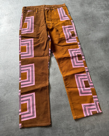 AW2004 Comme des Garçons Homme Plus Pink Geometrical Camel Pants  (S) - 6