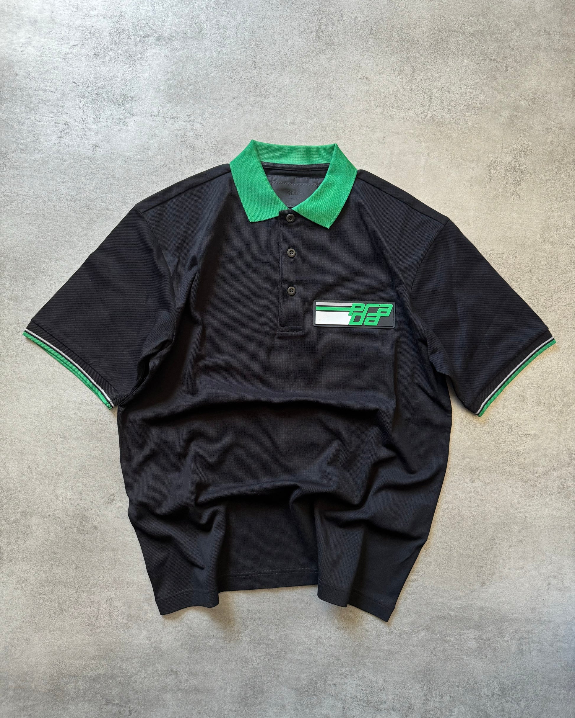 FW2018 Prada Black & Green Logo Polo (S) - 10