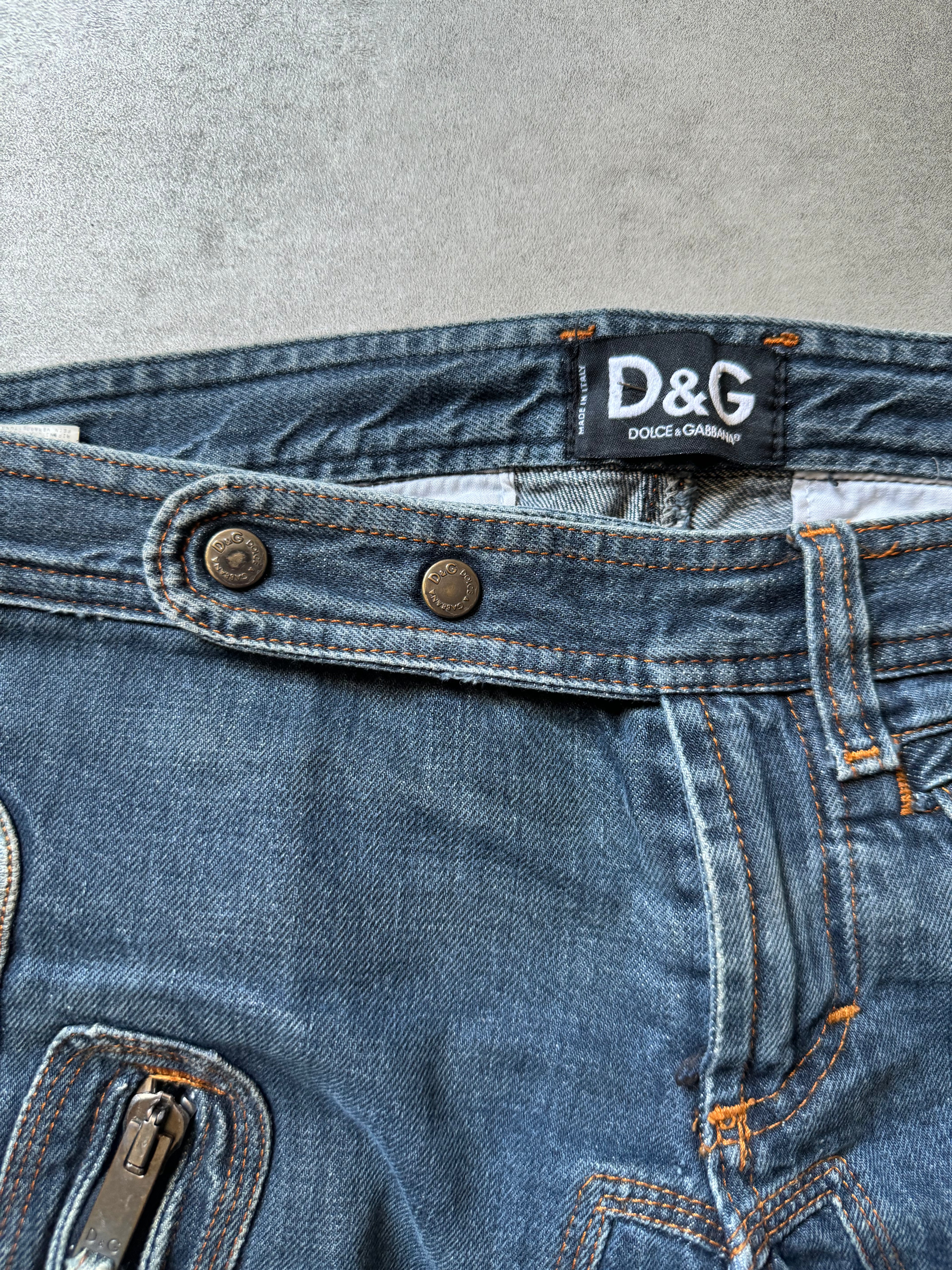 AW2004 Dolce & Gabbana Astro Denim Biker Pants  (M) - 6