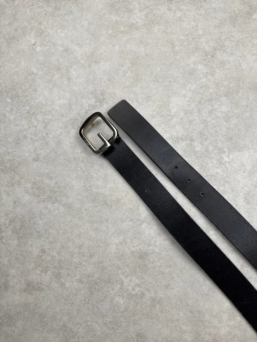 Gucci Black Leather G-Shaped Logo Belt iOHnZKHj 3