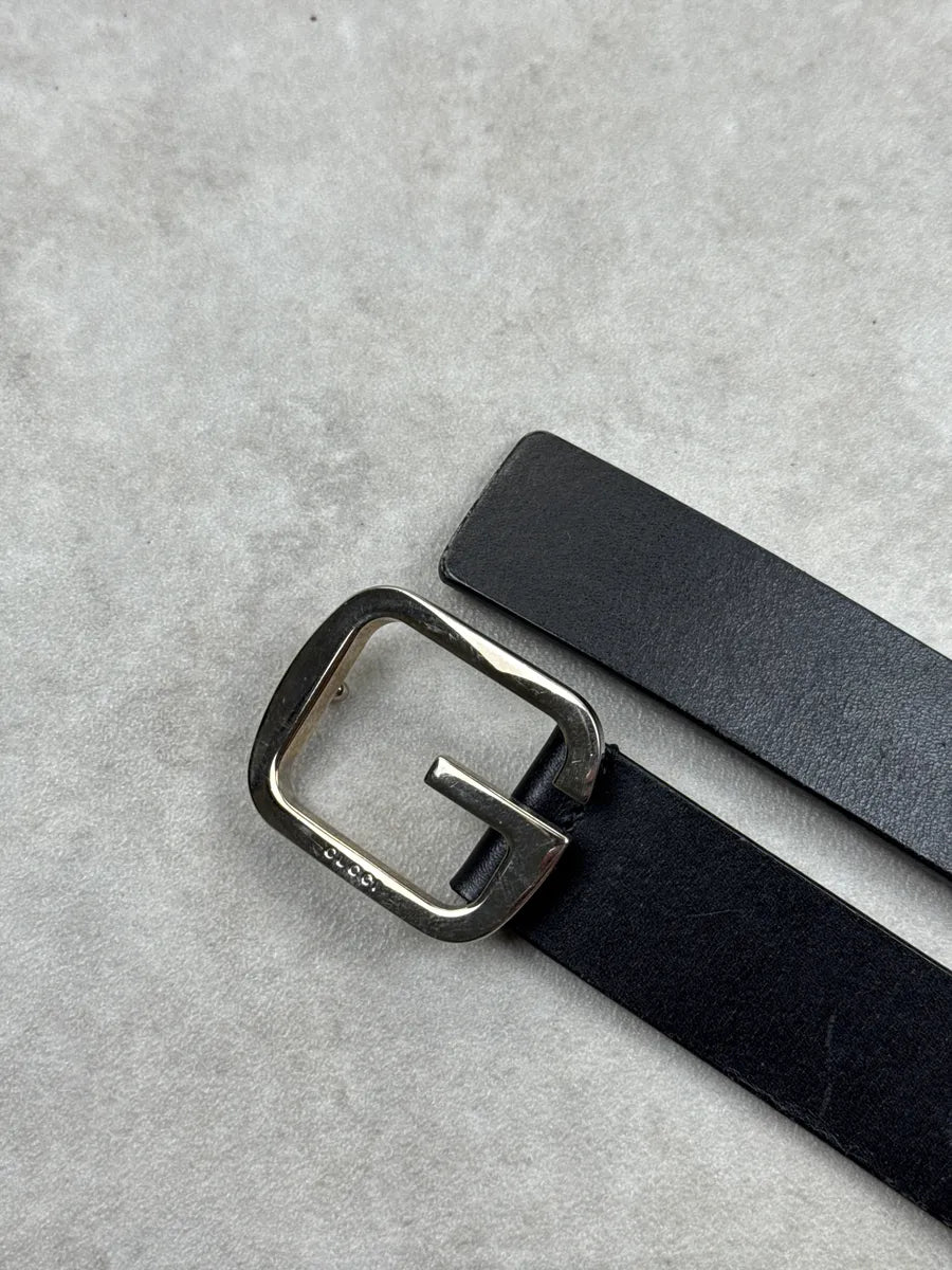 Gucci Black Leather G-Shaped Logo Belt iOHnZKHj 4