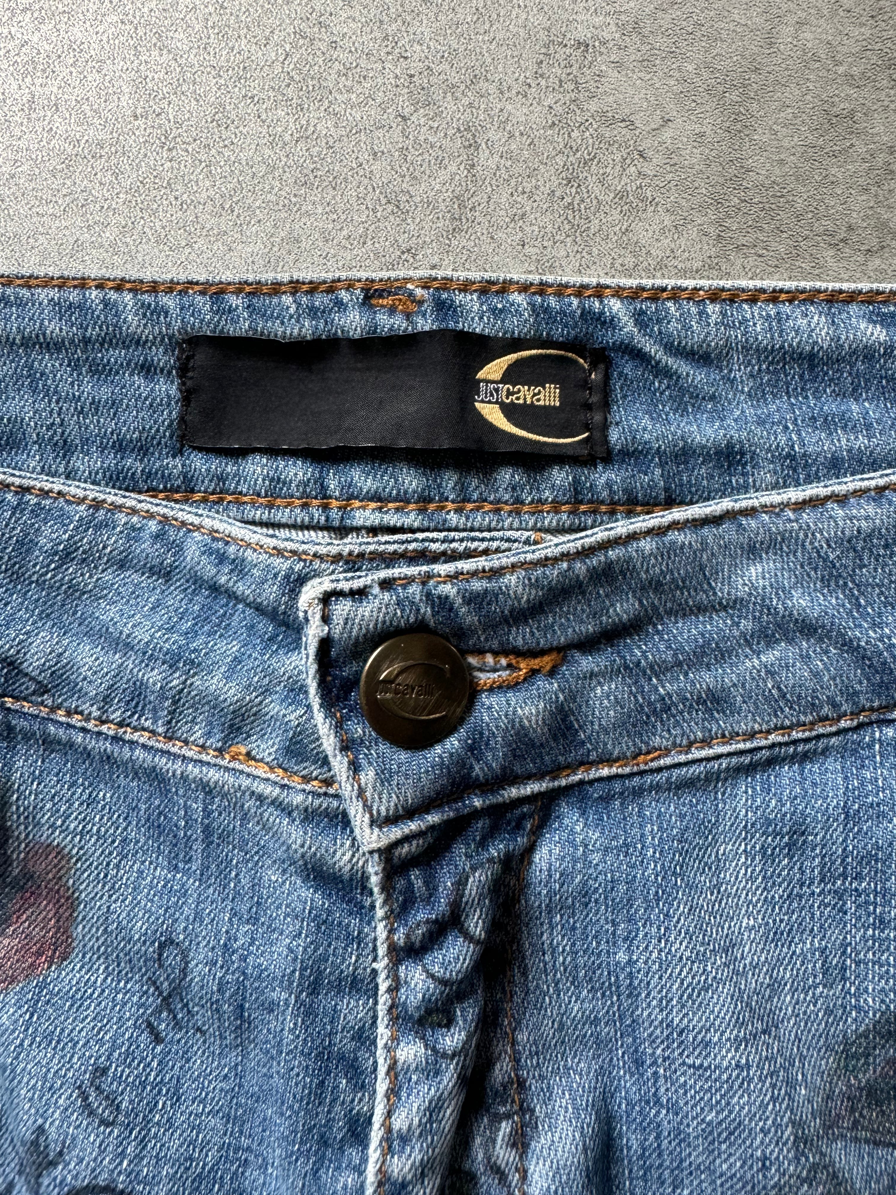 SS2007 Cavalli Painted Demoniac War Denim Pants (M) - 9