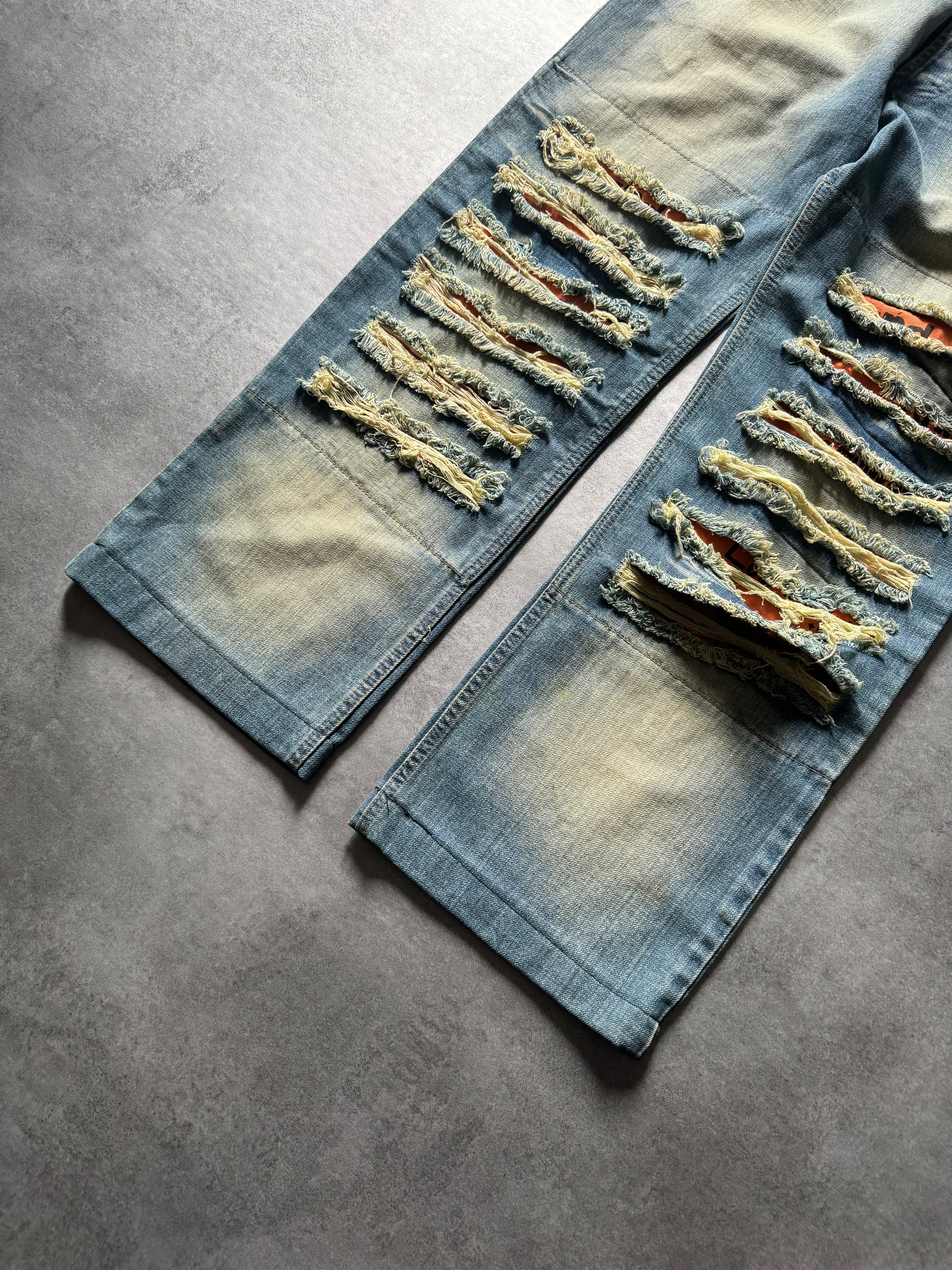 FW2006 Dolce & Gabbana Orange Poem Faded Jeans (M) - 6