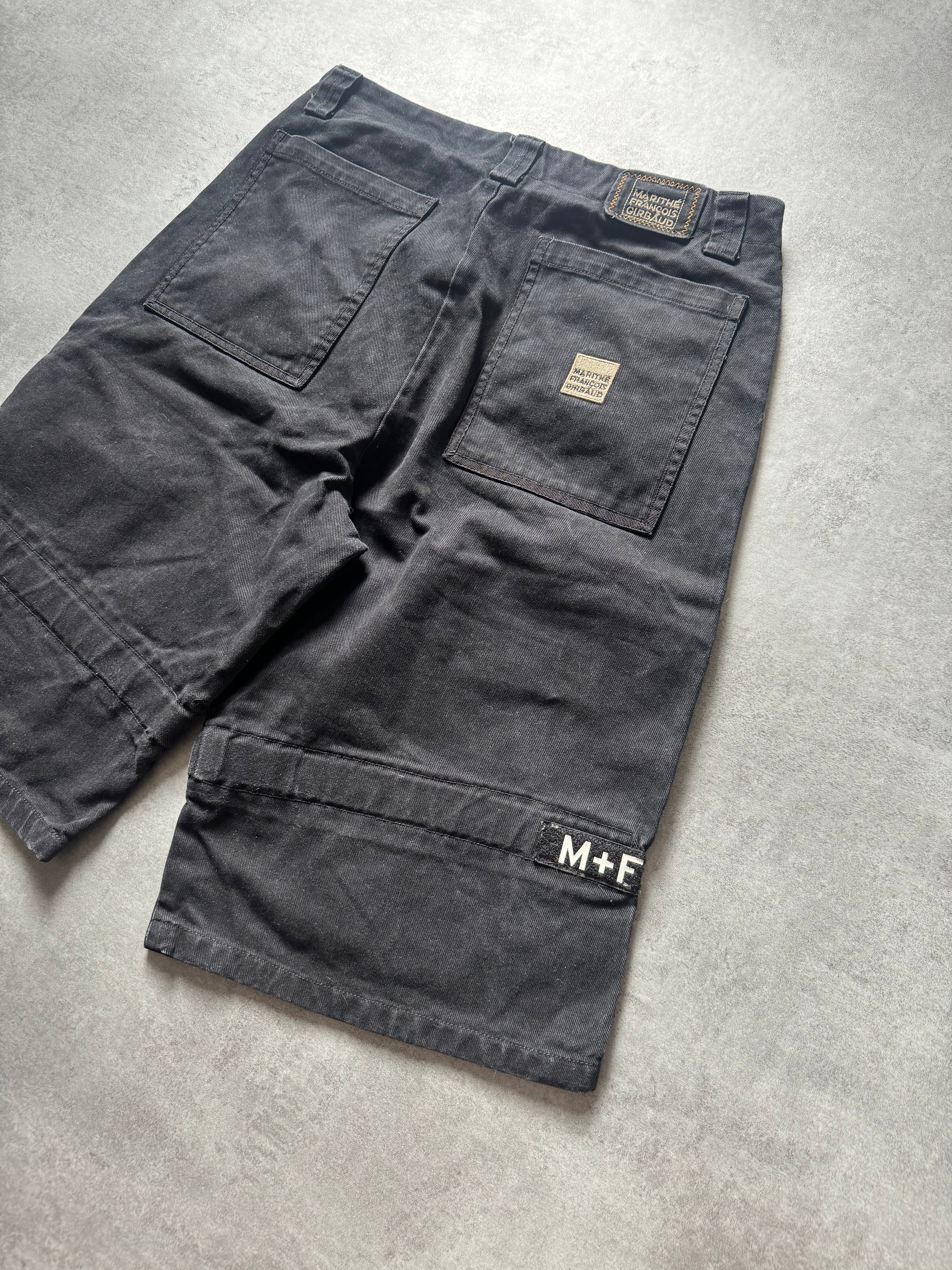2000s Marithé + François Girbaud Black Cargo Shorts (XL) - 4