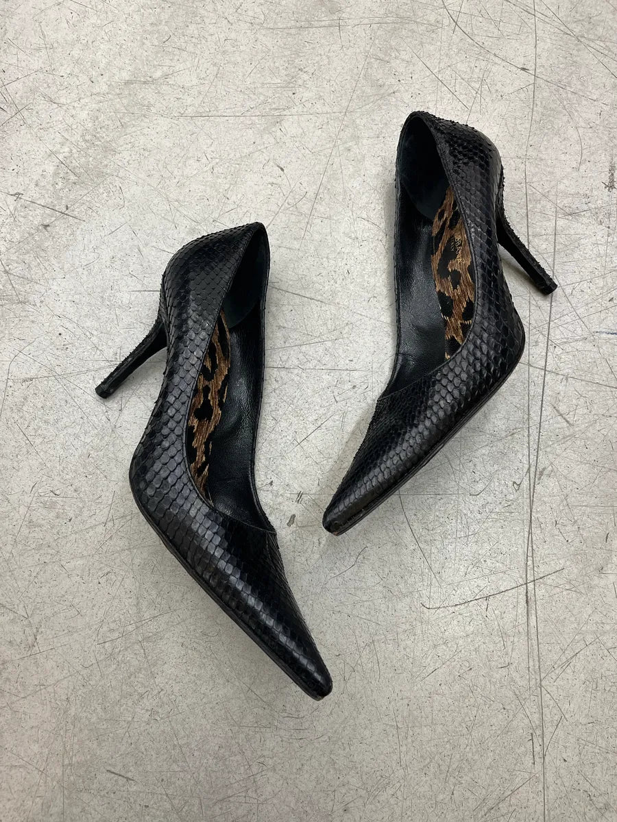 2000s Dolce & Gabbana Python Black Leather Heels iTRHgQhM 1